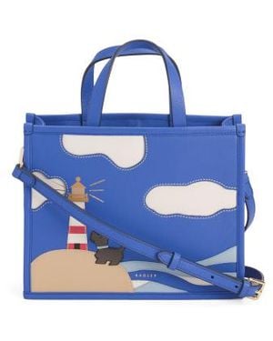 Marshalls Leather Shore Thing Small Satchel With Lobster Claw Closure For - Blue