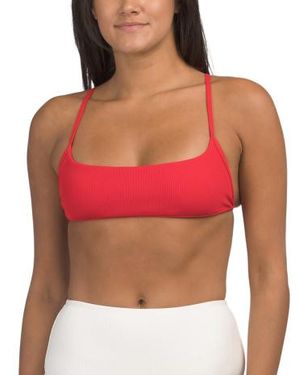 Marshalls Kourt Ribbed Bikini Swim Top For - Red