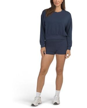 Marshalls 2Pc Crew Neck Top And Mini Shorts Set For - Blue