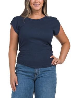 Marshalls Joni Crew Neck Power Shoulder Top For - Blue
