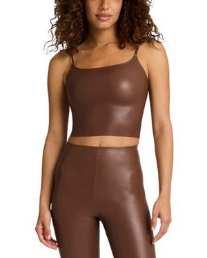 Marshalls Faux Leather Cropped Camisole For - Brown