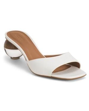 Marshalls Leather Ball Heeled Sandals For - White