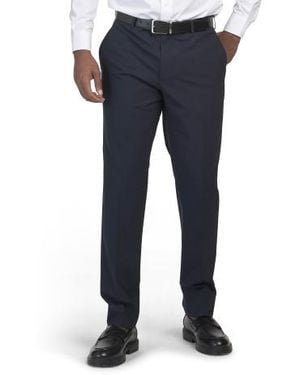 Marshalls Wool Blend Slim Fit Solid Stretch Suit Pants For - Blue