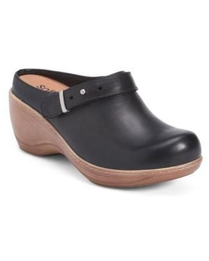 Marshalls Leather Marquette Comfort Clogs For - Black