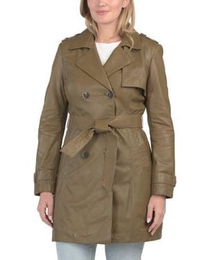 Marshalls Leather Laure Trench Coat For - Green