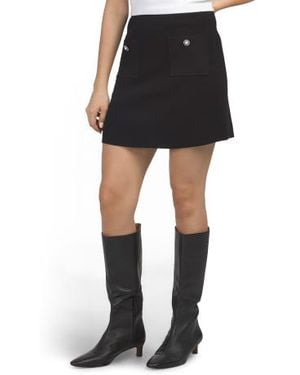 Marshalls Elsa Knit Mini Skirt With Front Patch Pockets For - Black