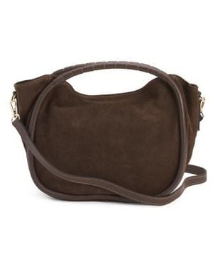 Marshalls Suede Small Tubular Handle Tote For - Brown