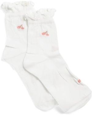 Marshalls Sweetheart Cherry Ruffle Socks For - White