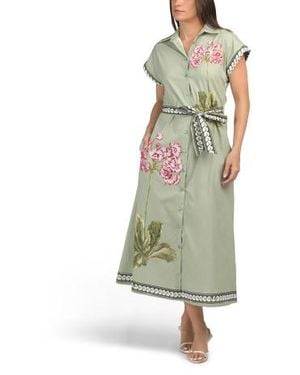 Marshalls Short Sleeve Maxi Dress With Belt For - Green
