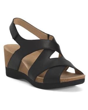 Marshalls Leather Shyla Comfort Sandals For - Black