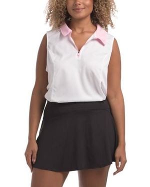 Marshalls Zip Front Polo T-Shirt Tank Top For - White
