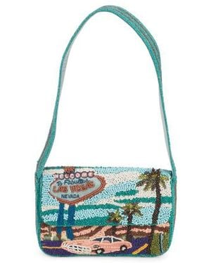 Marshalls Beaded Las Vegas Mini Flap Shoulder Bag For - Blue