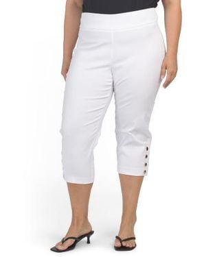 Marshalls Plus Pull On Cropped Pants For - White