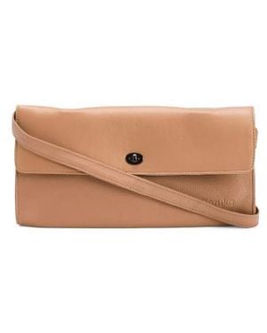 Marshalls Leather Julie Metallic Clutch For - Natural