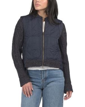 Marshalls Petite Zip Mock Neck Quilted Vest Jacket For - Blue