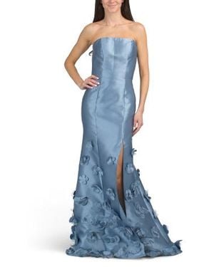 Marshalls 3D Strapless Floral Gown For - Blue