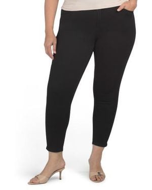 Marshalls Plus Modern Fit Ab Solution High Rise Ankle Length Jeans For - Black