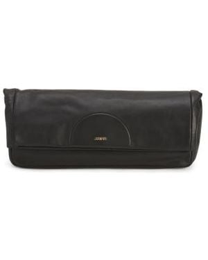 Marshalls Leather Foldover Clutch For - Black