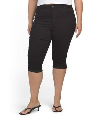 Marshalls Plus Rolled Cuff Capri Pants For - Black