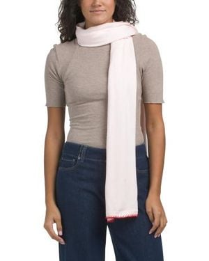 Marshalls Contrast Whipstitch Trim Scarf For - Pink