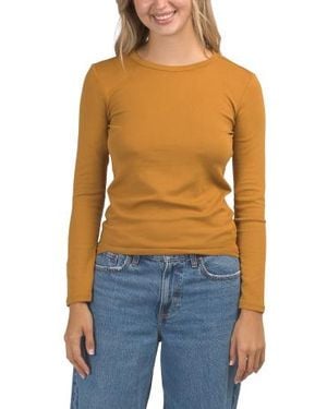 Marshalls Cotton Blend Long Sleeve Crew Neck T-Shirt For - Blue