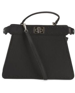 Marshalls Leather Reed Satchel With Shoulder Strap For - Black