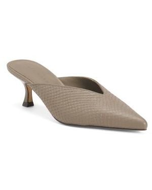 Marshalls Leather Remi Low Mule Heels For - Gray