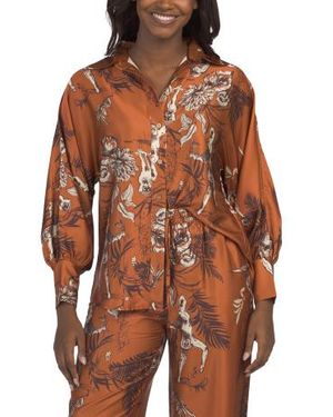 Marshalls Monkey Button Down Shirt For - Brown