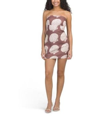 Marshalls Seashell Print Strapless Mini Dress For - Brown