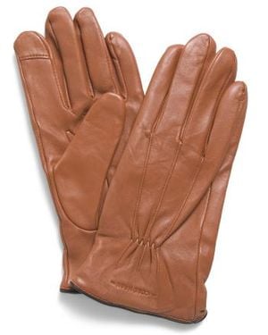 Marshalls Leather Touchscreen Gloves With Wool And Cashmere Blend Lining For - Brown
