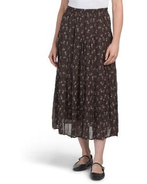 Marshalls Floral Tiered Skirt - Brown