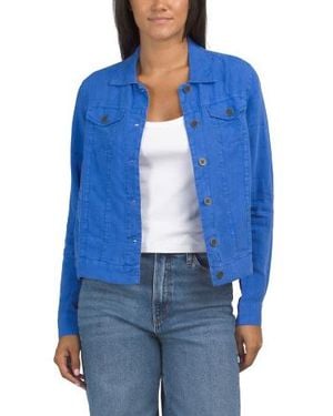 Marshalls Linen Jean Jacket For - Blue