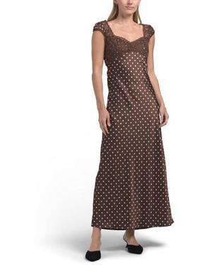 Marshalls Polka Dot Lace Top Maxi Dress For - Brown