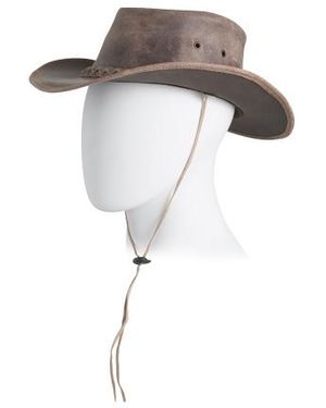 Marshalls Leather Crazy Horse Western Hat For - Gray
