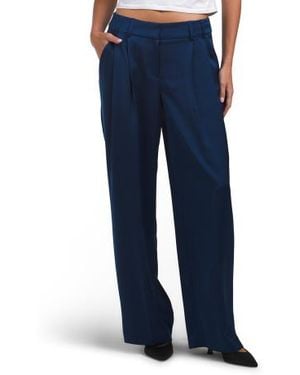 Marshalls Satin Pleat Front Pants For - Blue