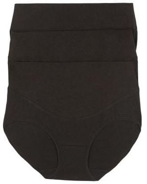 Marshalls 3Pk Pima Cotton Blend Control Briefs For - Black
