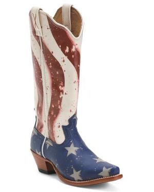 Marshalls Leather Stepping Out Western Boots For - Blue