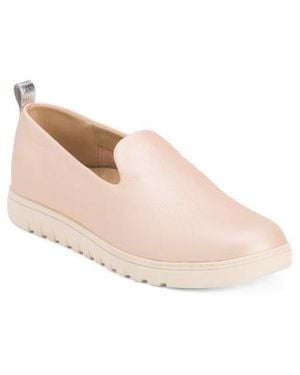 Marshalls Wide Width Leather Uptown Willa Comfort Slip On Flats For - Natural