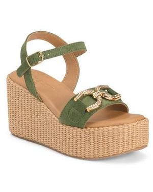 Marshalls Suede Wedge Sandals With Bit For - Metallic