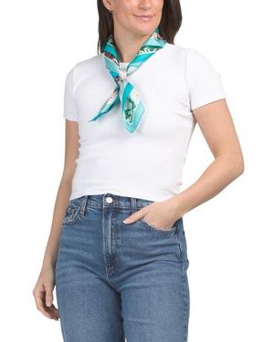 Marshalls Silk Bandana Print Scarf For - Blue