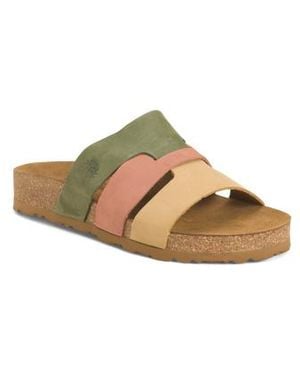 Marshalls Leather Multi-Band Sandals For - Yellow