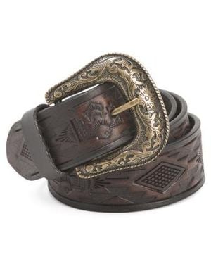 Marshalls Leather Western Style Belt For - Gray