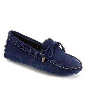 Marshalls Suede Car Shoes With Knot Accent For - Blue