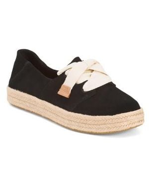 Marshalls Suede Carolina Lace Up Espadrille Flats For - Black