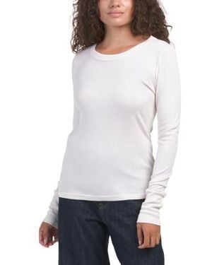 Marshalls Supima Cotton Kelso Long Sleeve Crew Neck T-Shirt For - White