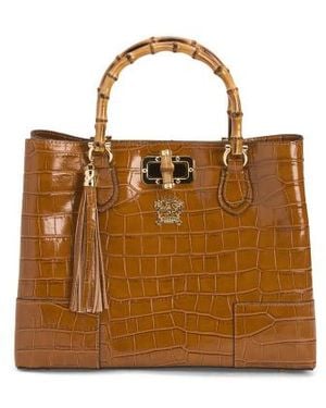 Marshalls Leather 3 Compartment Satchel - Brown