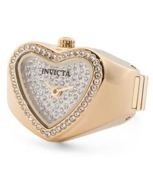 Marshalls Mini Stainless Steel Heart Ring Watch For - White