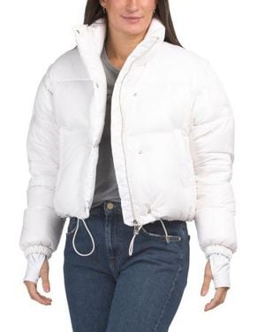 Marshalls Cropped Down Blend Puffer Coat With Zip Off Sleeves For - White