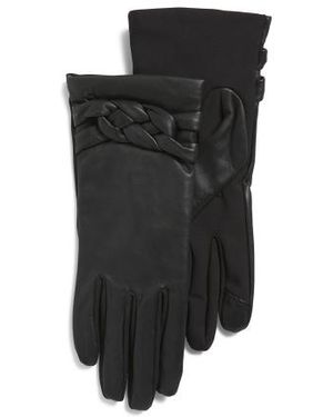 Marshalls Leather Knot Stretch Palm Gloves For - Black