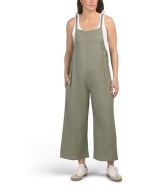Marshalls Linen Blend Gathered Side Loose Jumpsuit For - Green